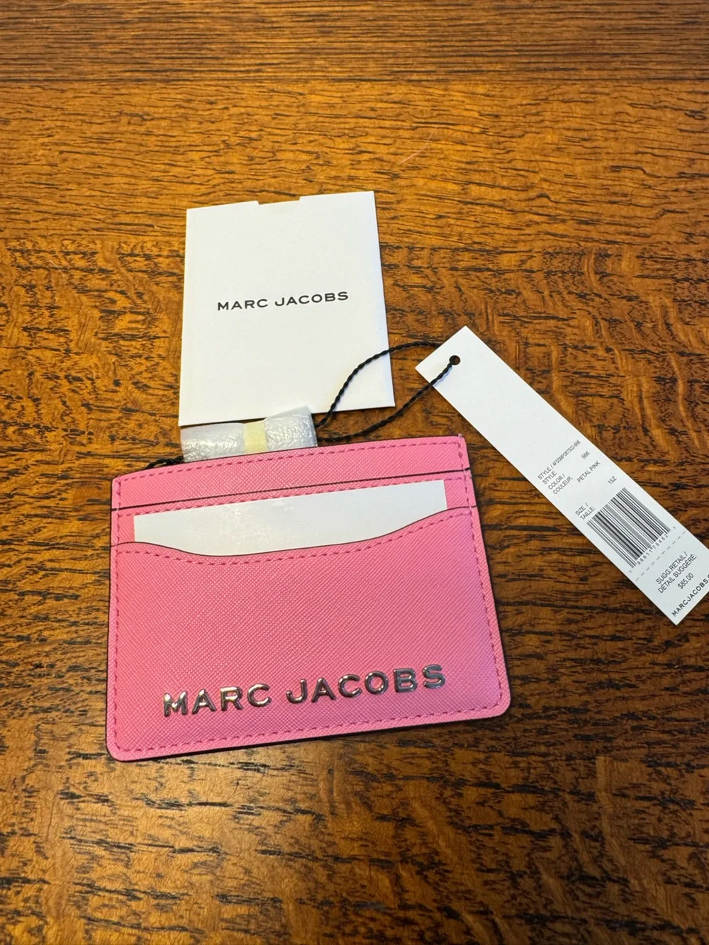 NWT Marc Jacobs Pink Saffiano Leather Card Case